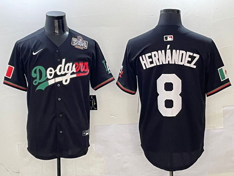 Men Los Angeles Dodgers #8 Hernandez Black Mexico Nike 2025 MLB Jersey style 7->los angeles dodgers->MLB Jersey